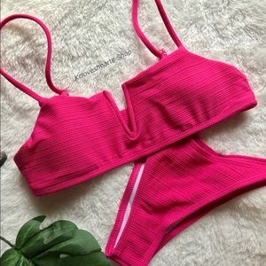 Pink Cup Slight Lift Bikini Set